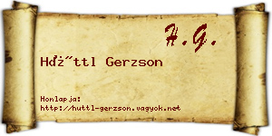 Hüttl Gerzson névjegykártya